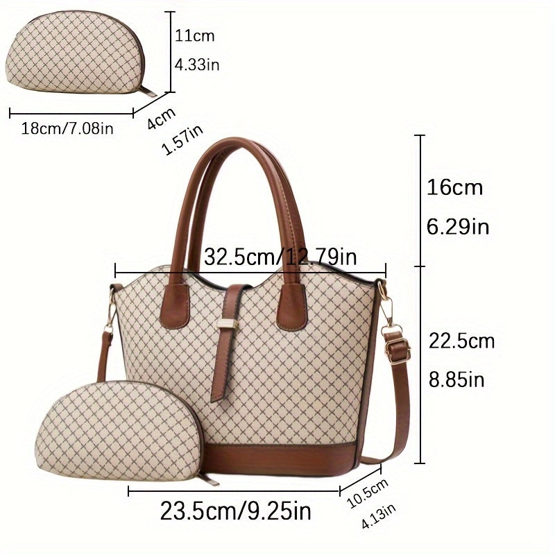 Trendy Women's Large Tote & Shoulder Bag Set