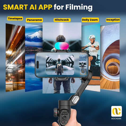 Smart XE Combo1: 3-Axis Phone Gimbal & Video Stabilizer Kit with RGB Fill Light
