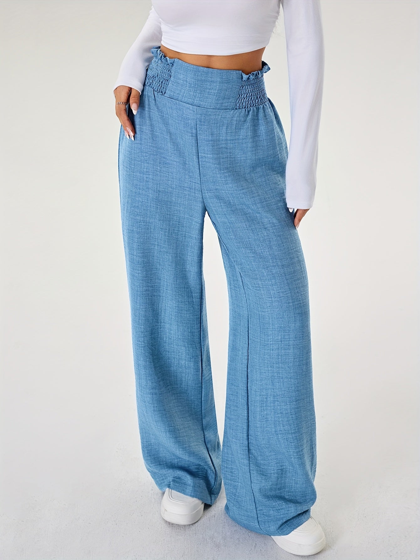 Women's Casual Denim Wide-Leg Pants