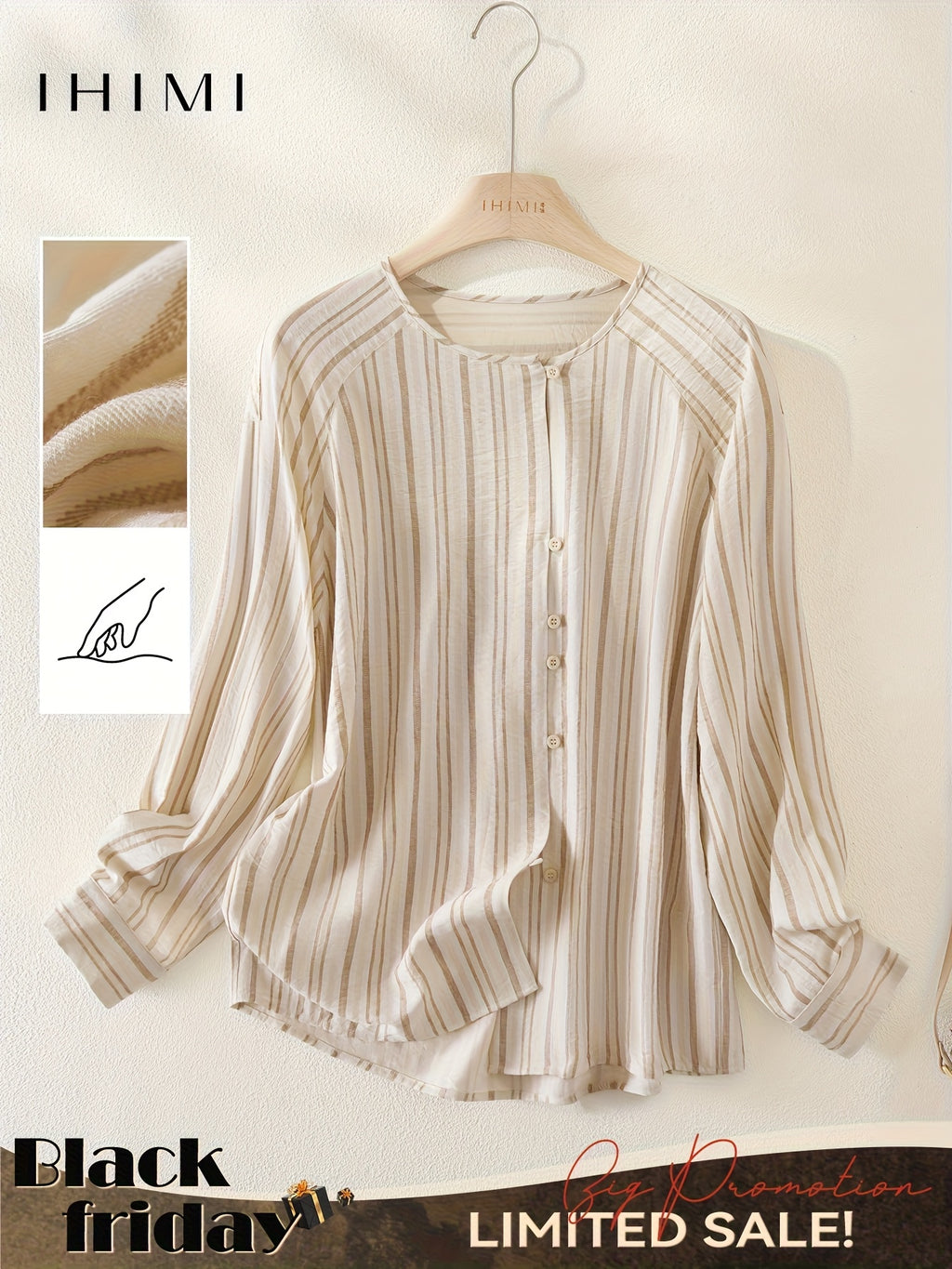 Commuting & Artistic Feel Shirt Features a Color-Striped Design That Mimics