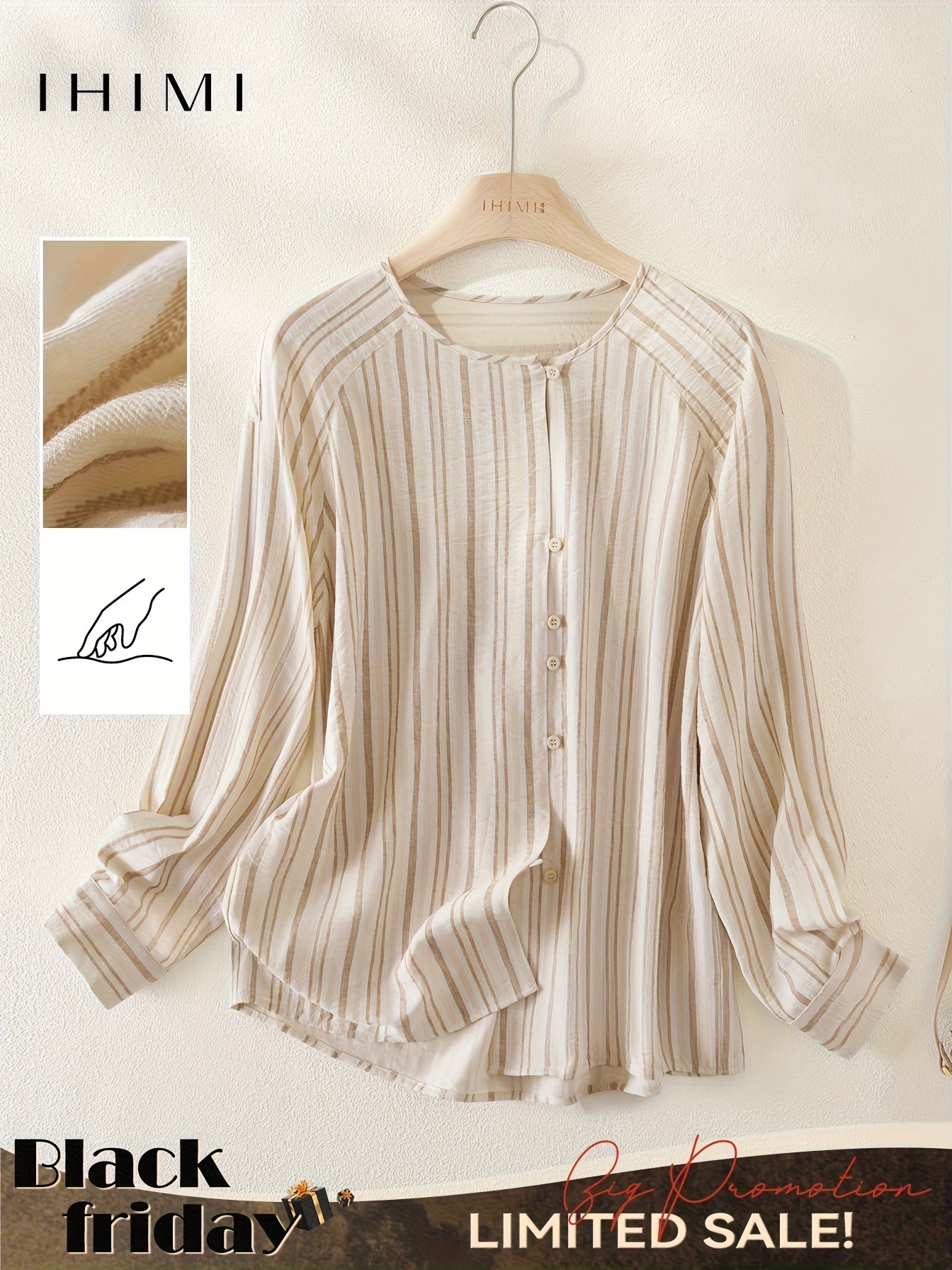 Commuting & Artistic Feel Shirt Features a Color-Striped Design That Mimics