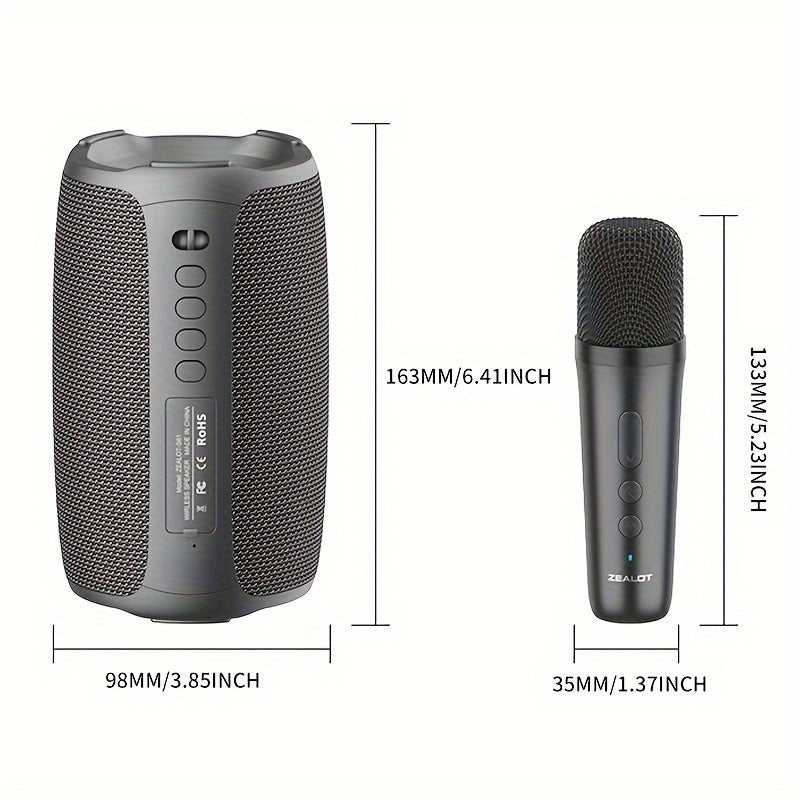S61M Wireless Speakers Featuring a Wireless Microphone, Compatibility with Wired Microphones