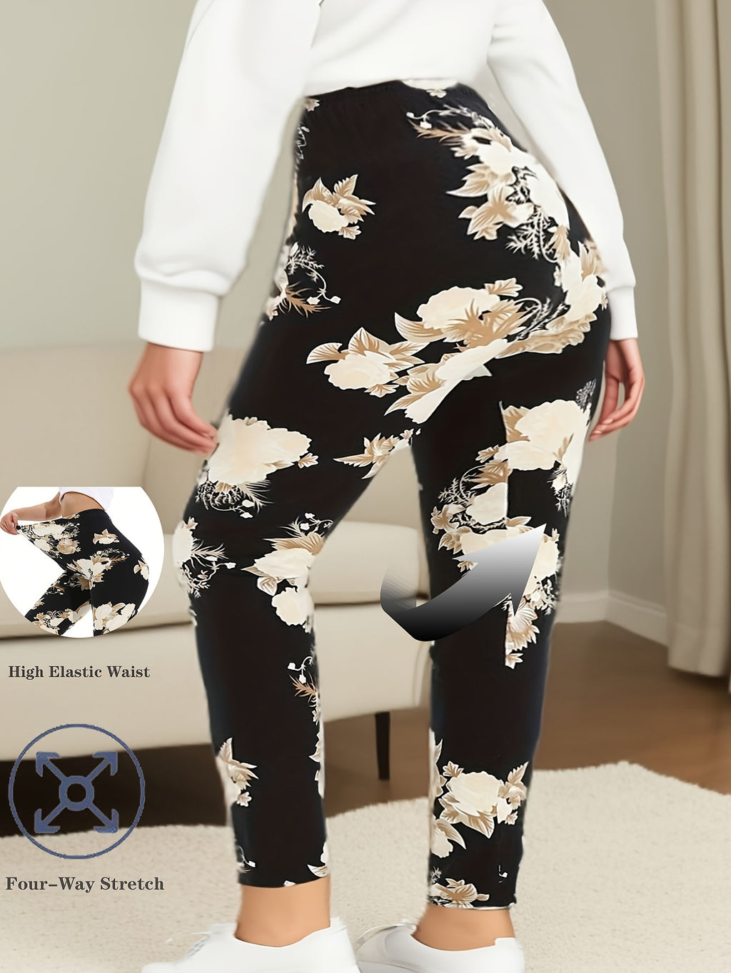 Super Stretchy Plus-Size High-Waist Leggings for Women