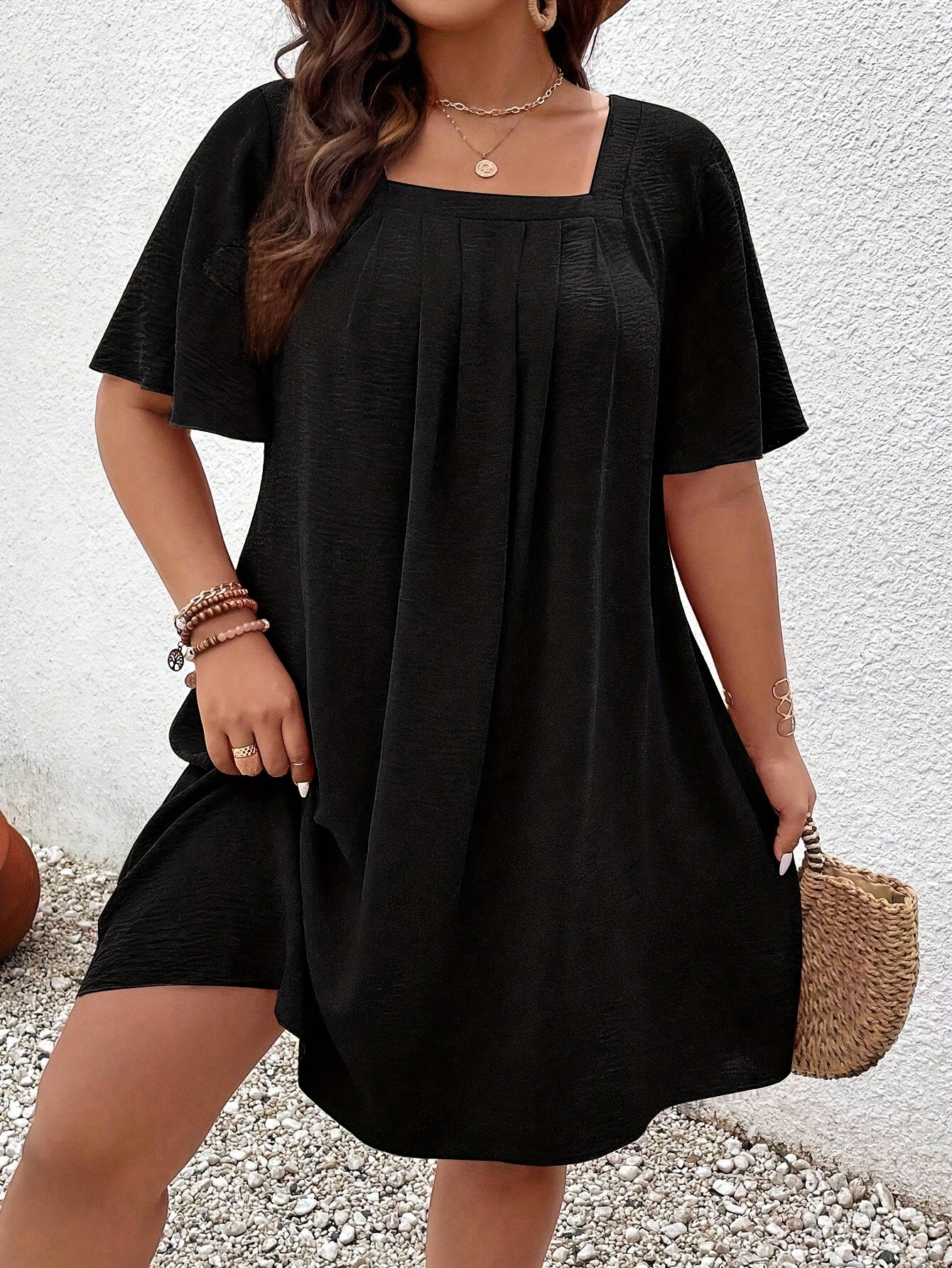 Elegant Square Neck Dress for Women