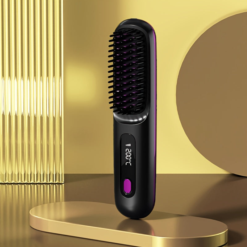 Portable cordless straight hair comb, rapid heating