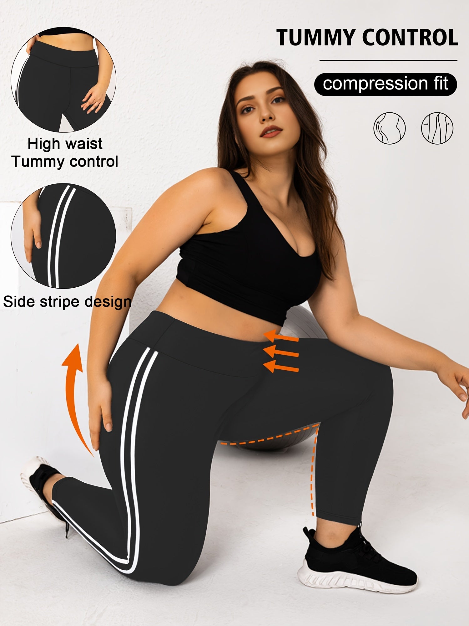 3-Pack Plus Size High Waist Skinny Leggings