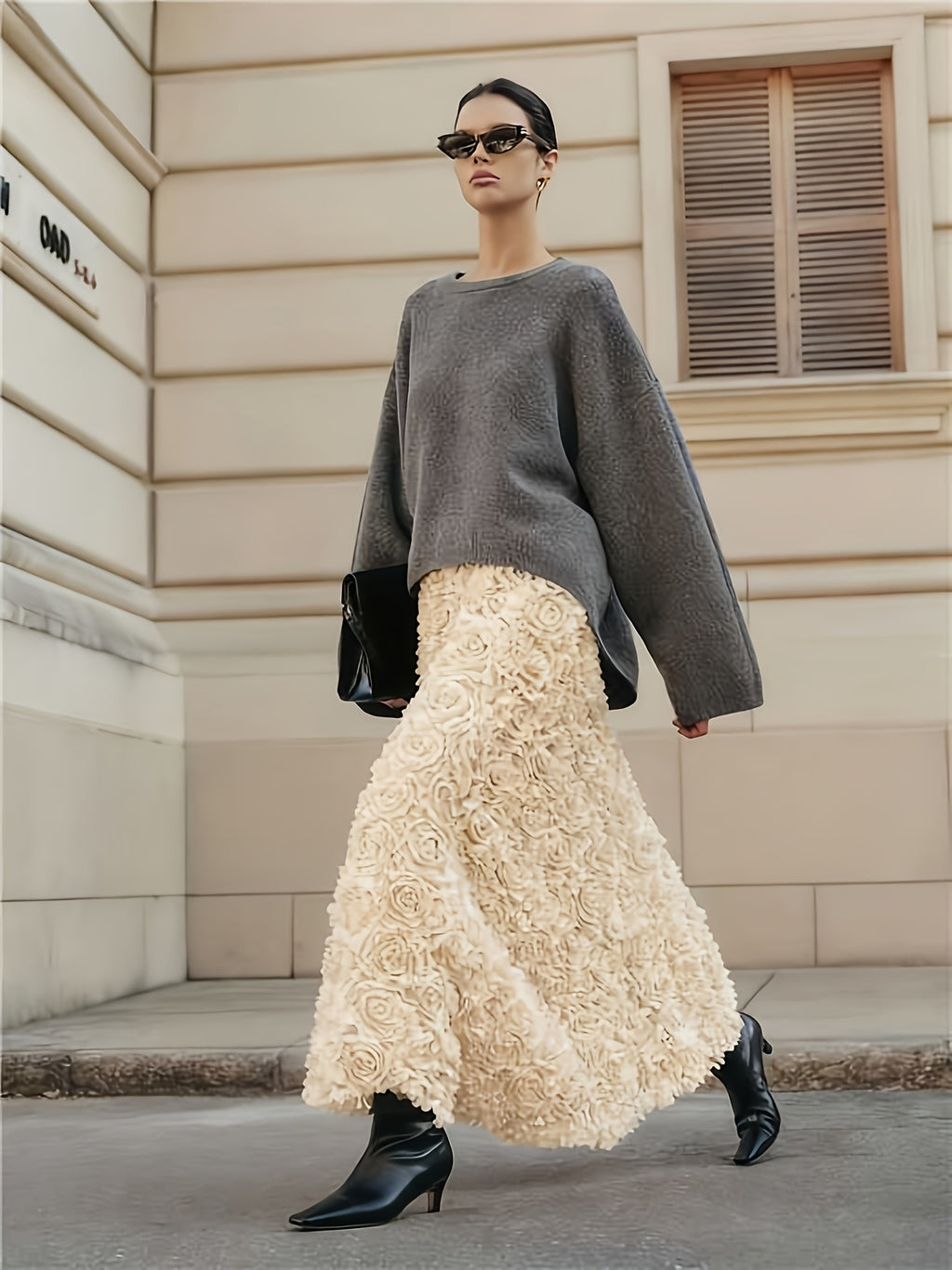 Women's Bridesmaid Dress, Elegant Party Dress with 3D Rose Petal  Christmas New Year