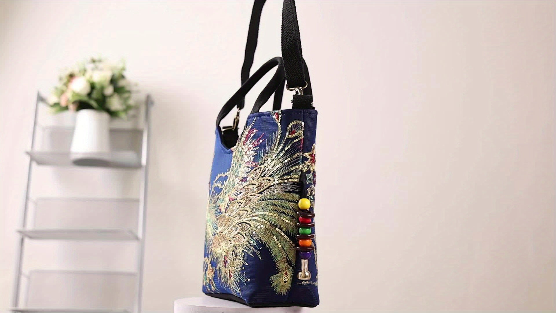 Chic Women's Embroidered Satchel Purse