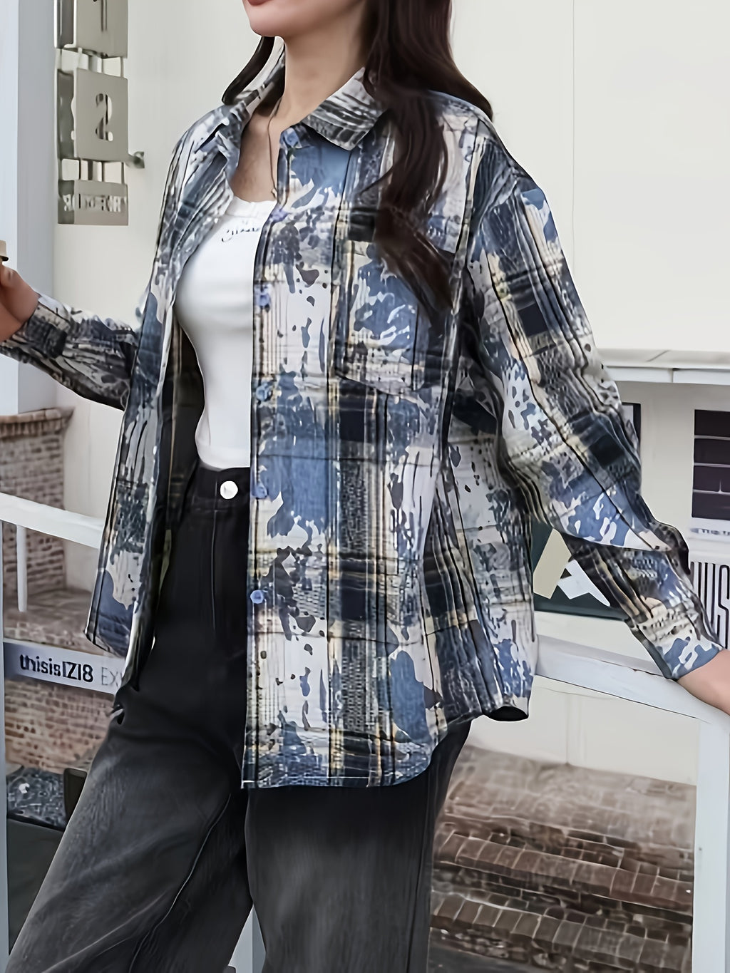 Men's & Women's Vintage American Retro Asymmetrical hem Shirt