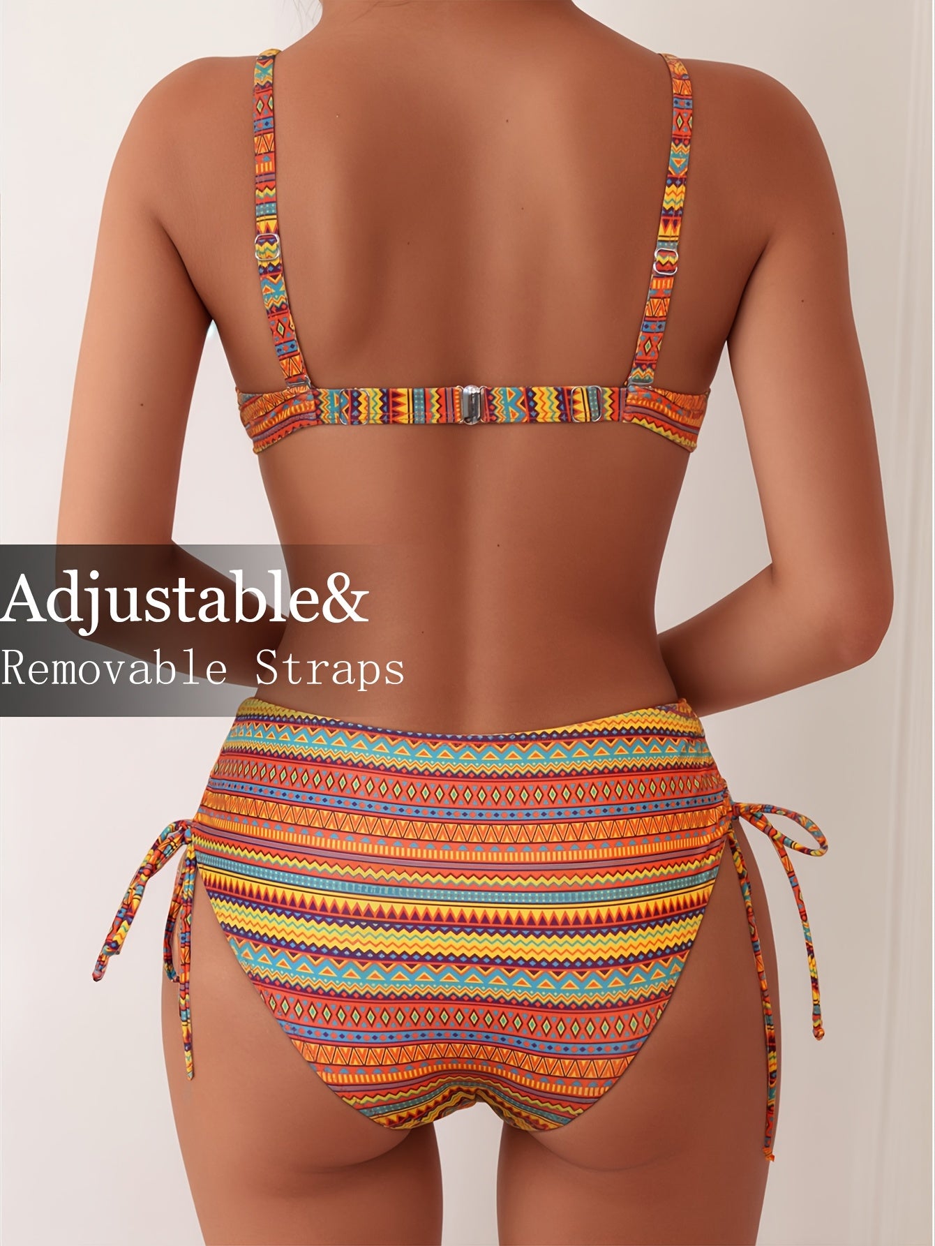 Swimsuit with Drawstring Design, Two-Piece Set for Women