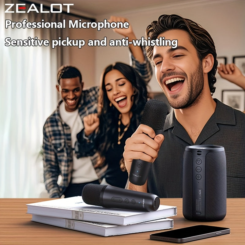 S32 Wireless Speakers Two Wireless Microphones, Portable Design, Booming Bass