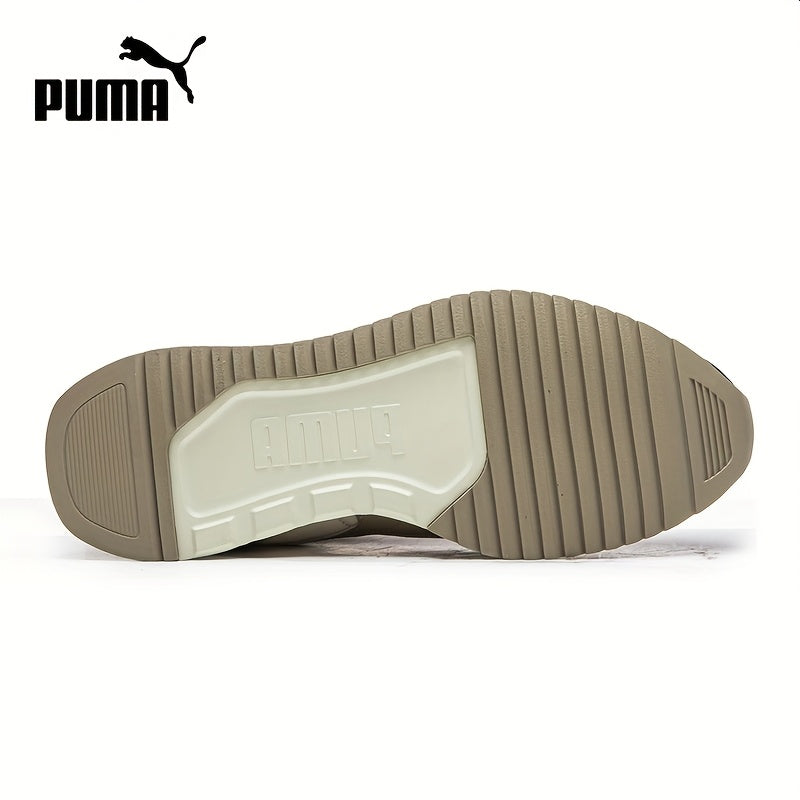 PUMA Men's & Women's Low-Top Sneakers - White & Navy Blue Genuine Upper, Golden-Tone Arch Support