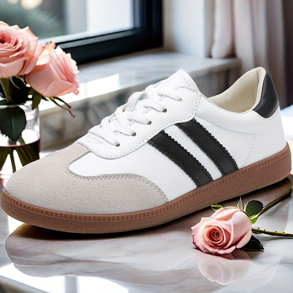 Women's Striped Pattern Flat Sneakers