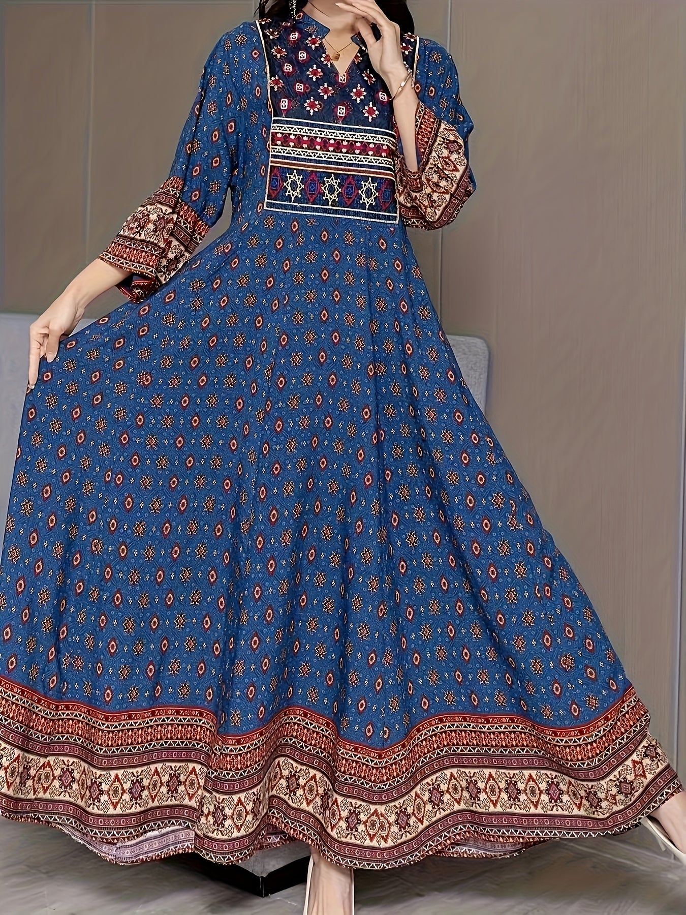 Elegant Maxi Dress - Romantic Long Sleeve Tunic for Women