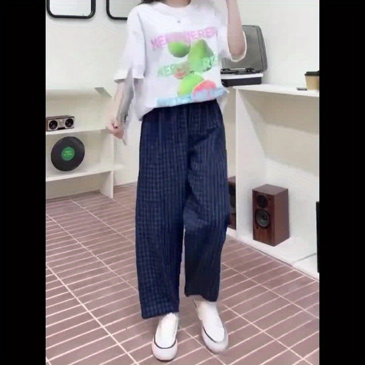 Loose Fit Straight Leg Trousers for Women