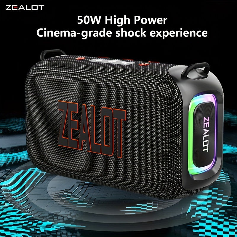 ZEALOT S85 Wireless Speakers, Outdoor Portable Subwoofer Speaker, Hifi Sound quality, RGB light, Dual Pairing