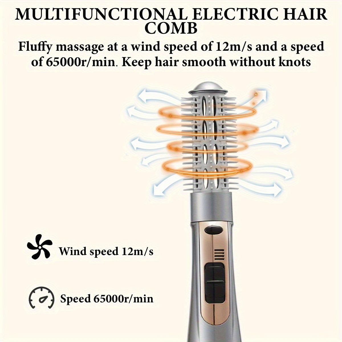 Professional Hair Dryer Brush Comb Set, 800W Dual-Function