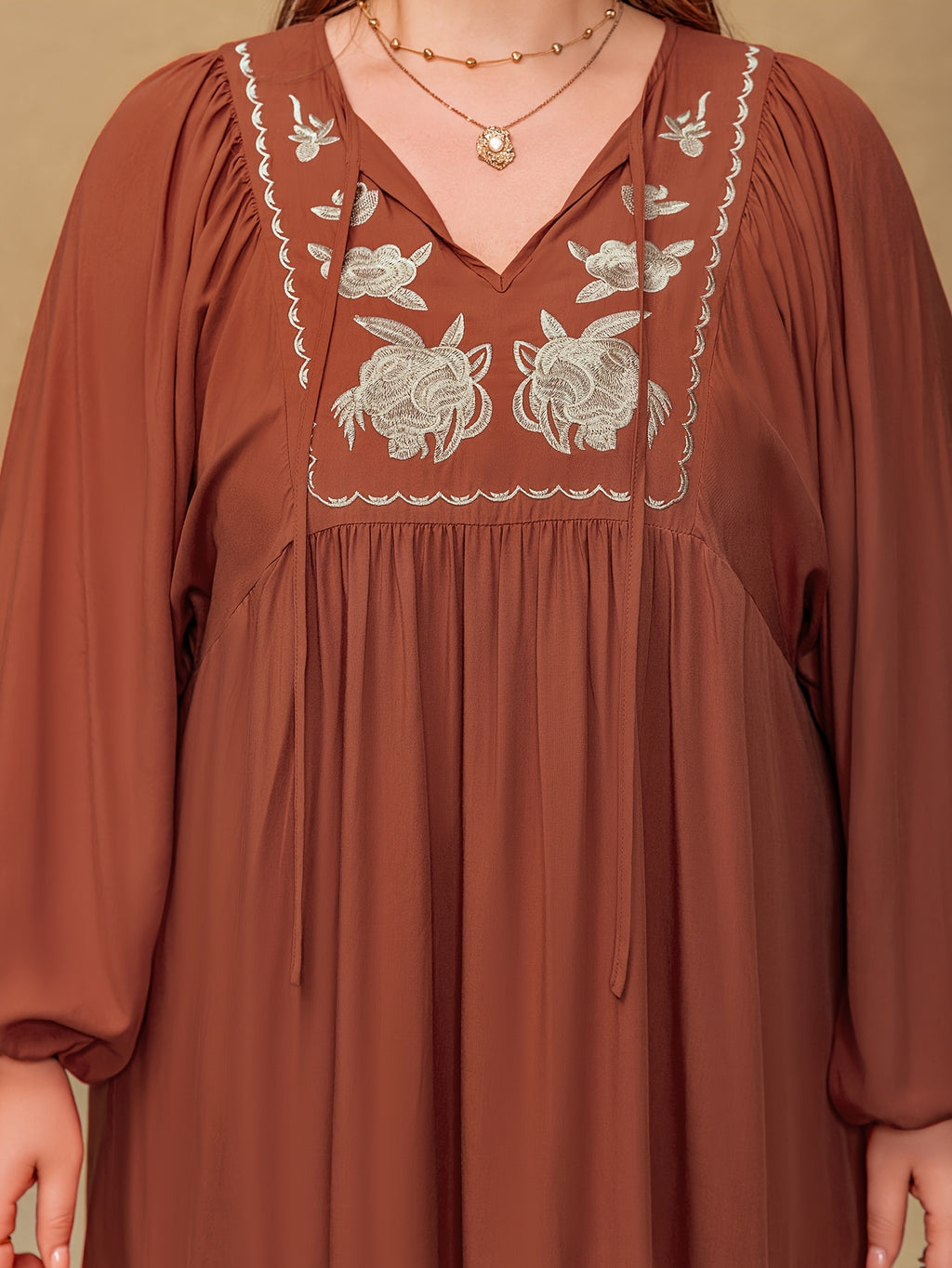 RusttyDustty Women'S Boho-Chic Modern Embroidered Floral