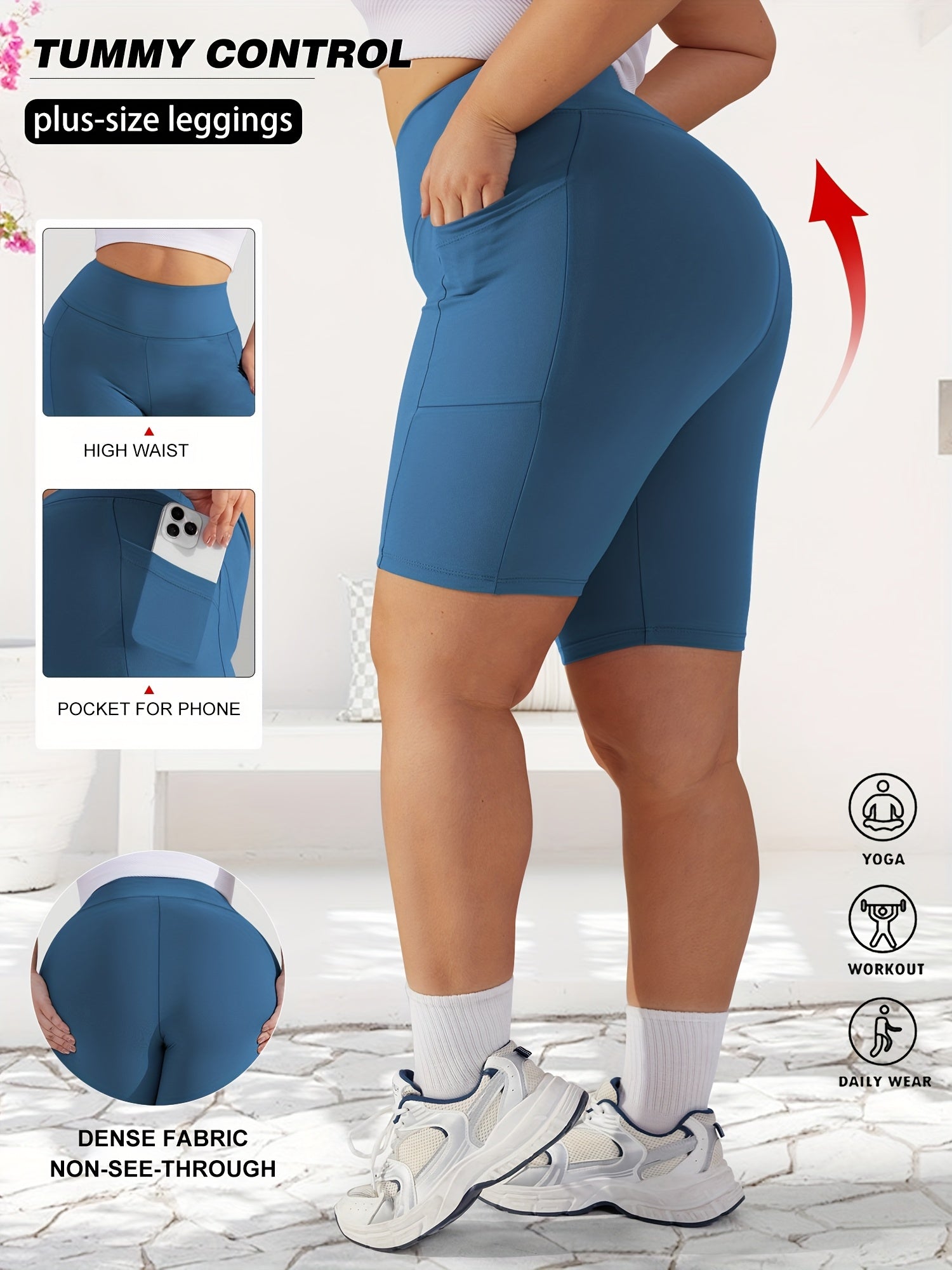 Plus Size Women's High-Waist Leopard Print Shorts