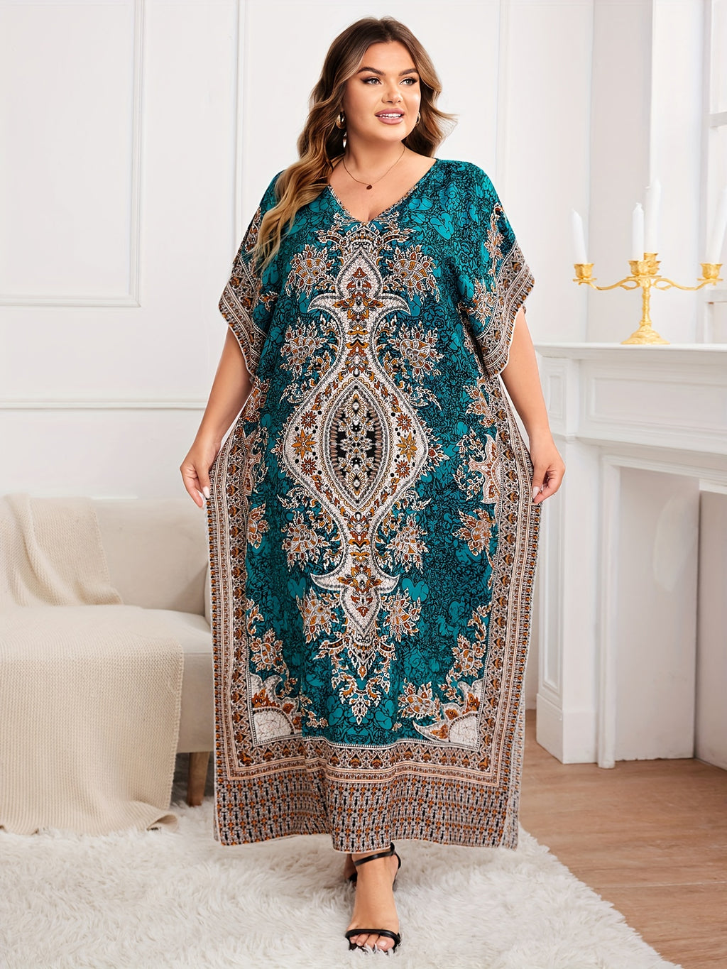 Plus Size Women's Bohemian Vacation Dress