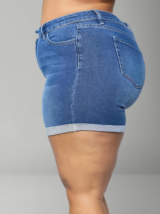 Plus-Size Stretchy Shorts, Comfortable for Casual Wear