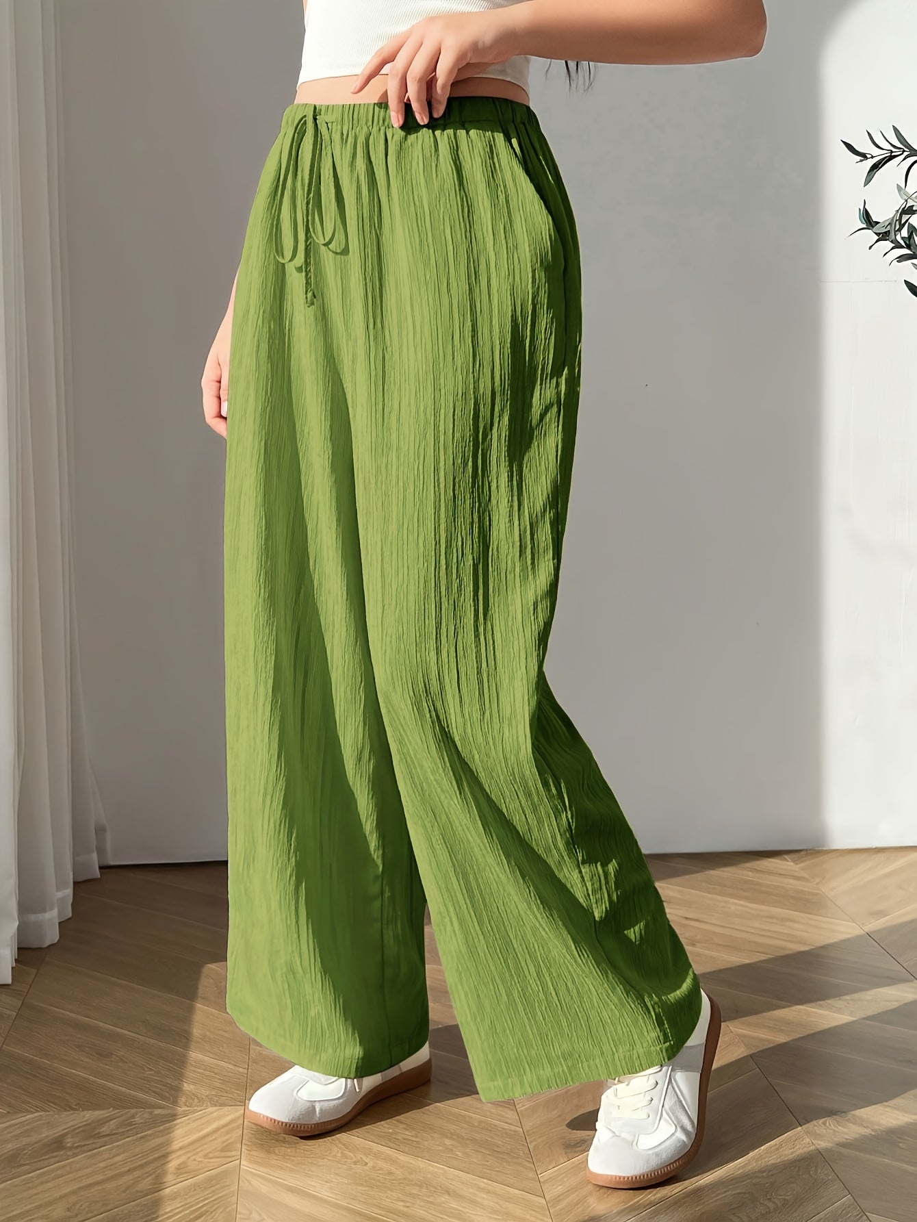Plus Size Women's Casual Wide Leg Pants