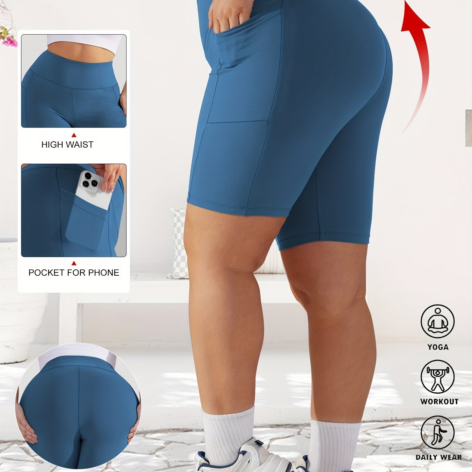 Plus Size Women's High-Waist Leopard Print Shorts