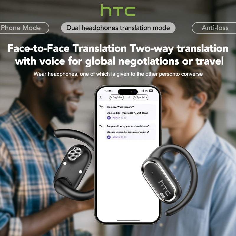HTC NE03 Open OWS Wireless Headset Supports 135 Languages Real Real-time Translation Earbuds Call Noise Cancelling