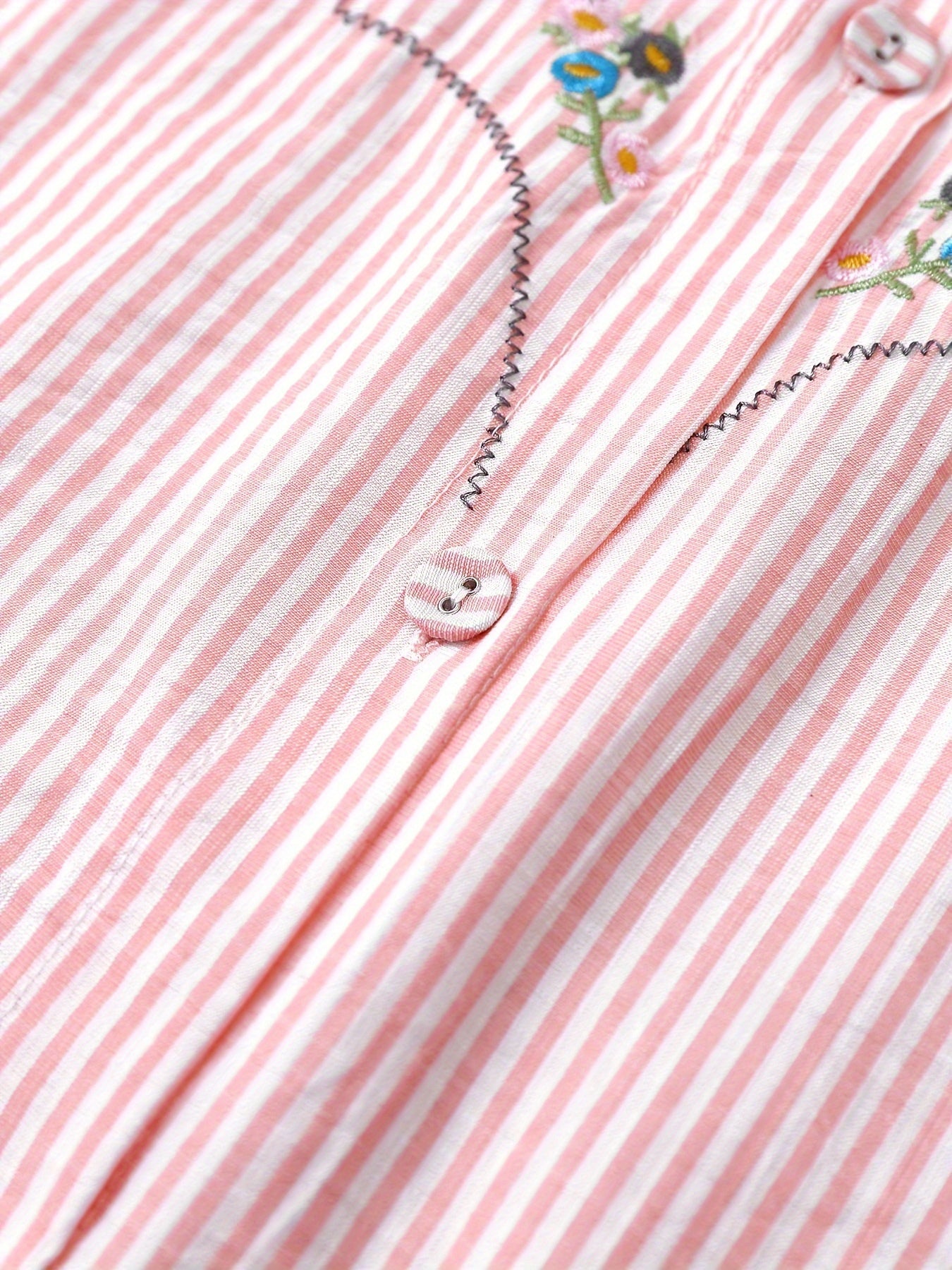 Embroidered Button Front Shirt, Casual Short Sleeve Lapel Top For Spring & Summer, Women's Clothing