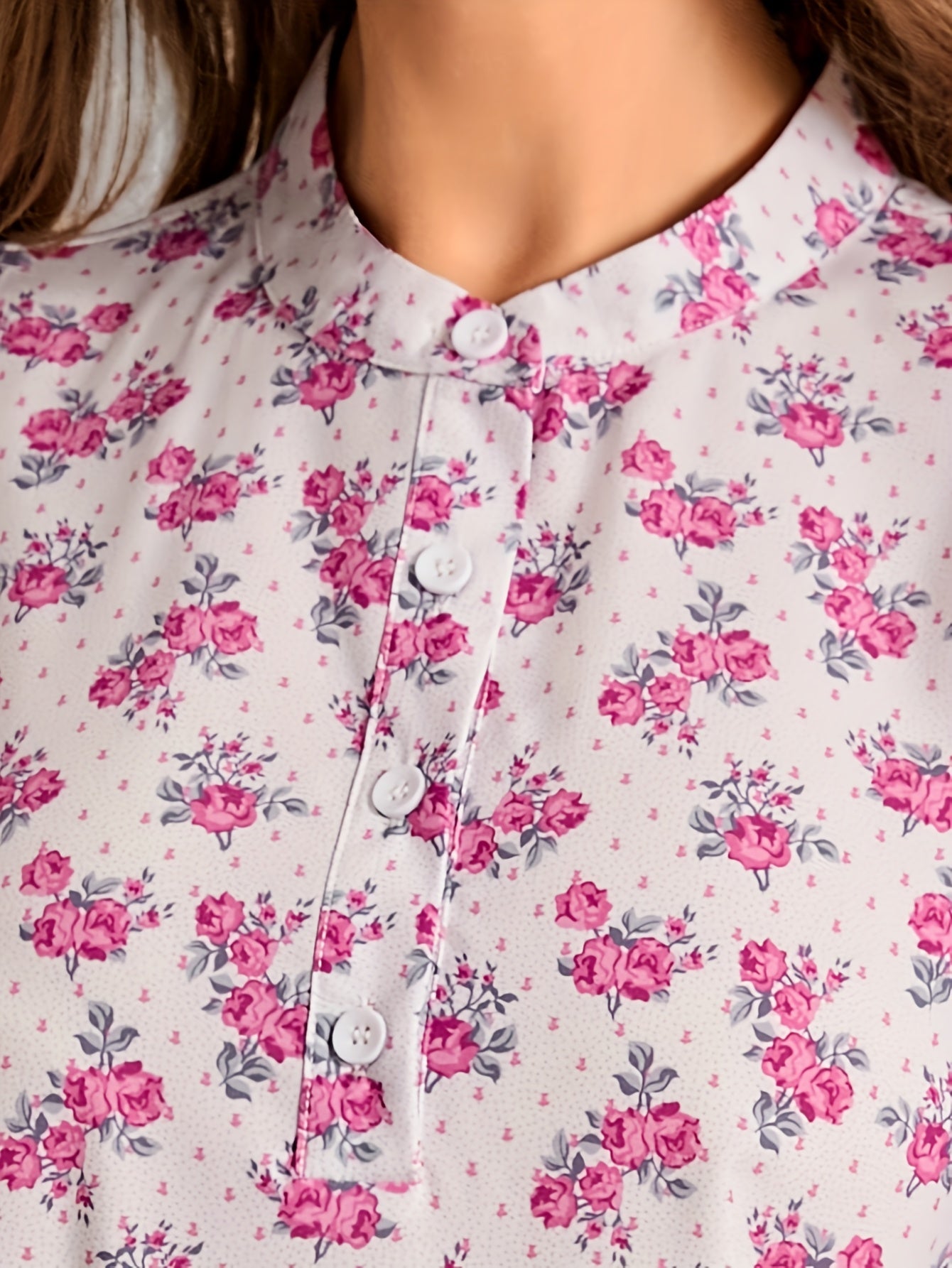 Women's Casual Long Sleeve Floral Print Maxi Dress