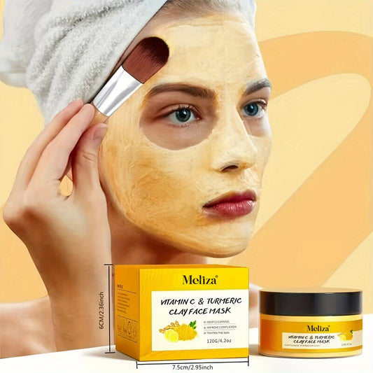 Vitamin C Deep Cleansing Turmeric 120g Mud Mask - New Year's Valentine's Day Gift Turmeric Cleansing Mask