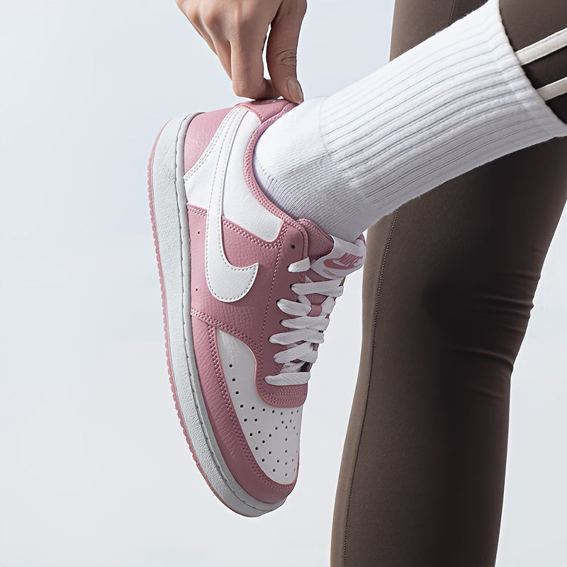 Nike Women's Sneakers - Lightweight Cushioned Air Cushioning, Pastel Pink & White Low-Top Shoes with Arch Support