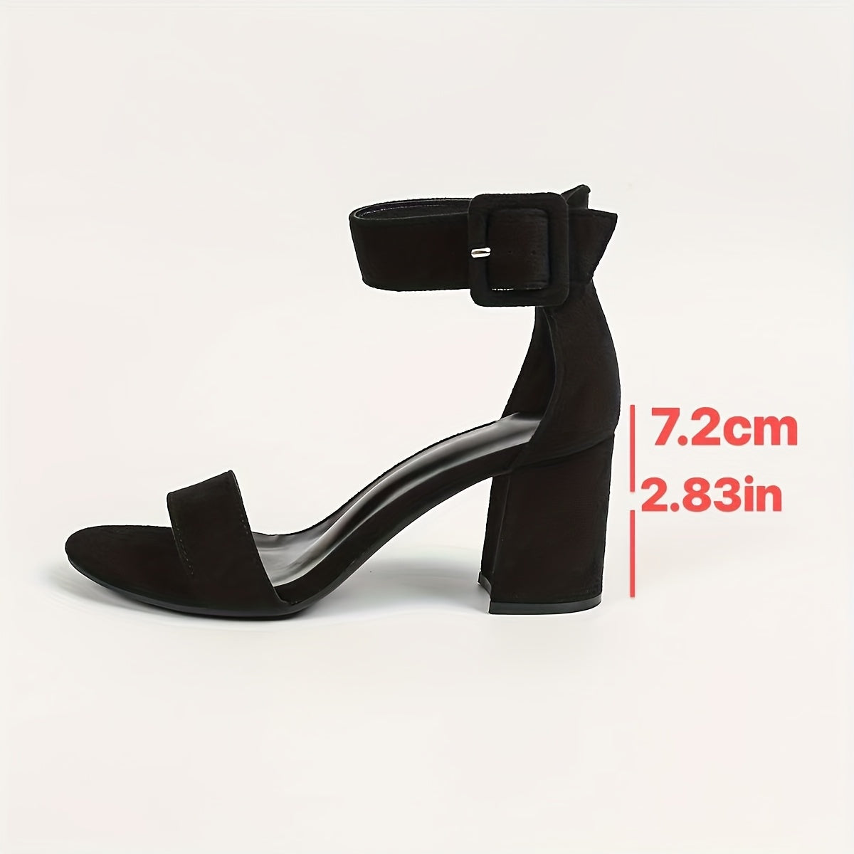 Versatile Velvet High Heels - Women's Chic Open Toe Ankle Strap Solid Color