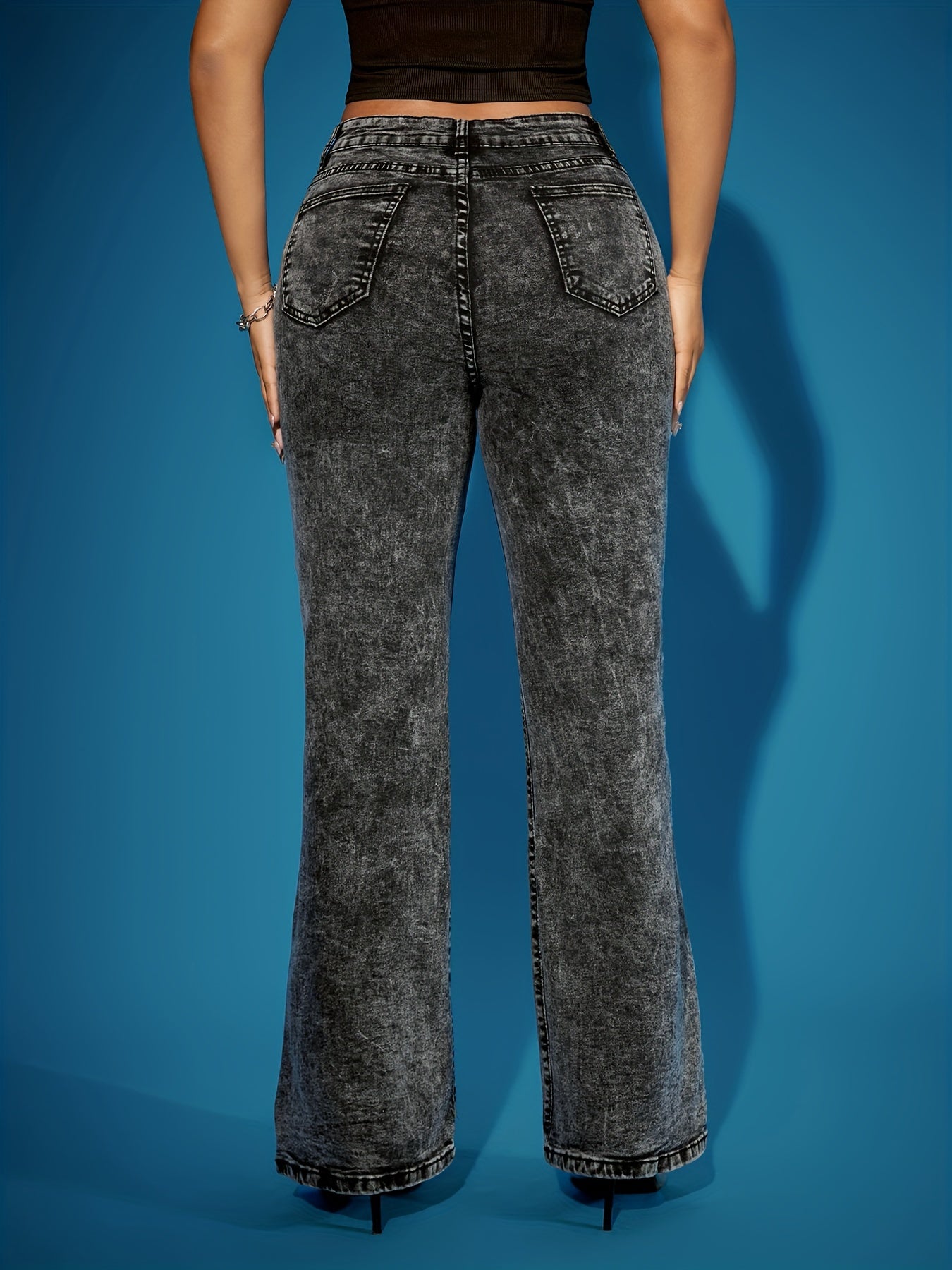 Women's Vintage-Style High-Waisted Straight-Leg Jeans