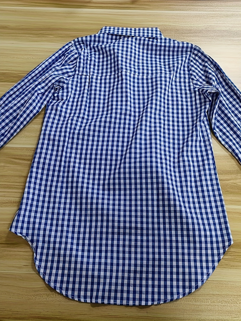Women's Casual Long Sleeve Gingham Check Shirt