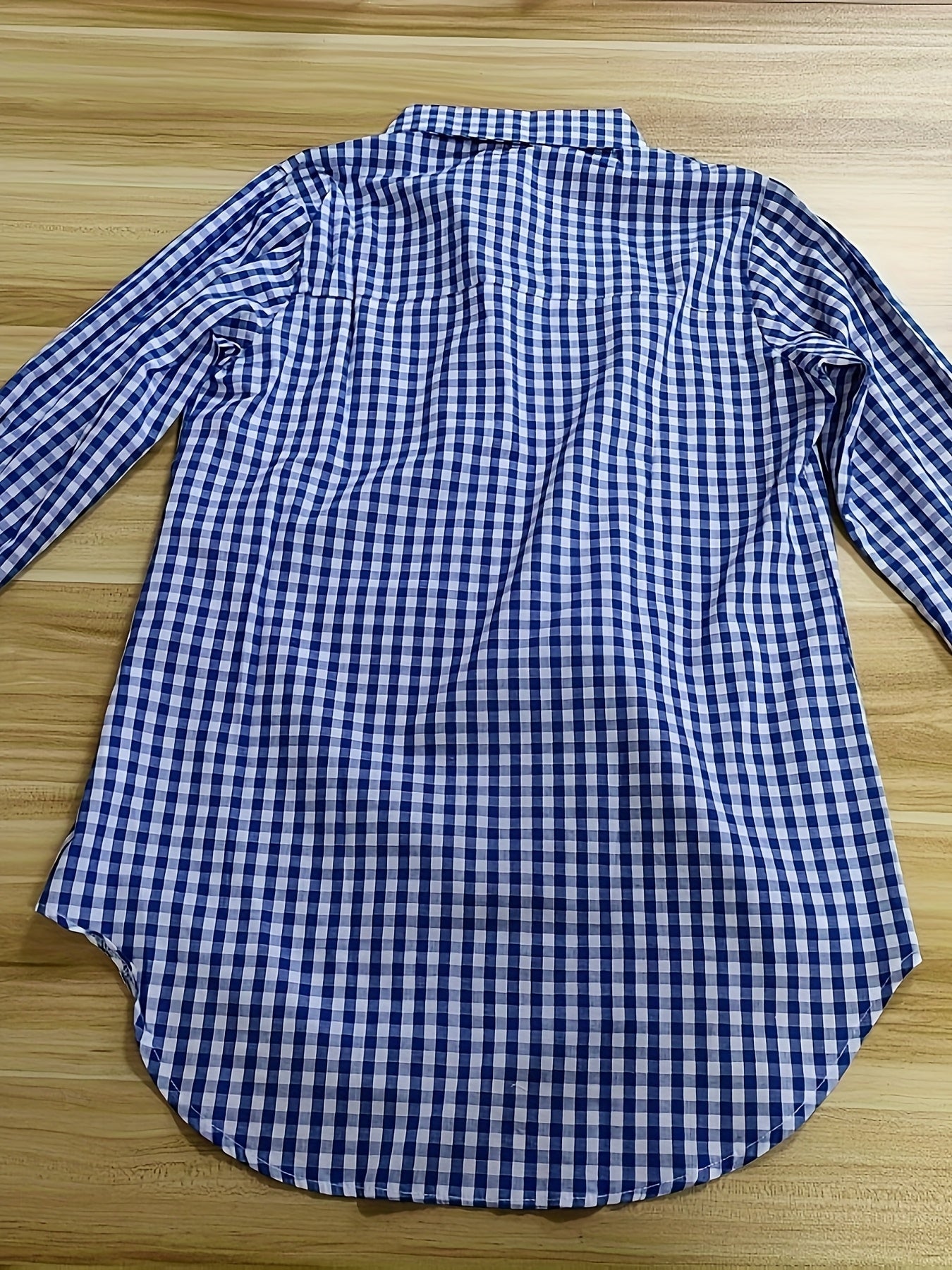 Women's Casual Long Sleeve Gingham Check Shirt