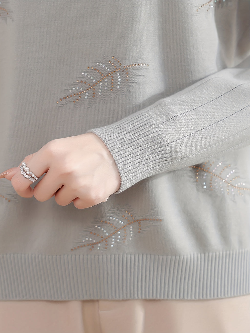 Women'S Elegant V-Neck Sweater - Lightweight Breathable Long Sleeve Blouse with Classic Collar