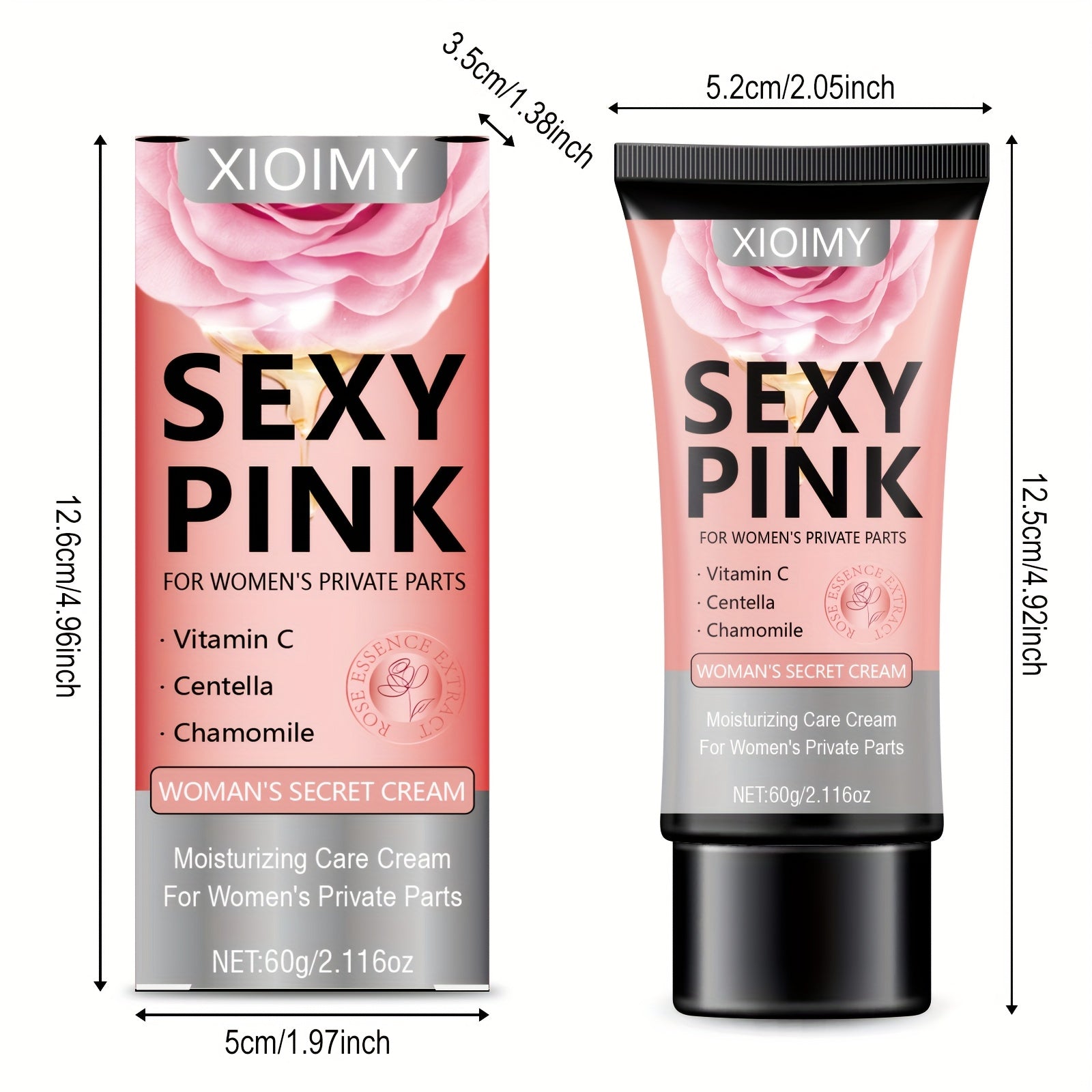 Deeply Hydrating Rose & Vitamin C Formula Pink Women's Private Part Moisturizing Cream