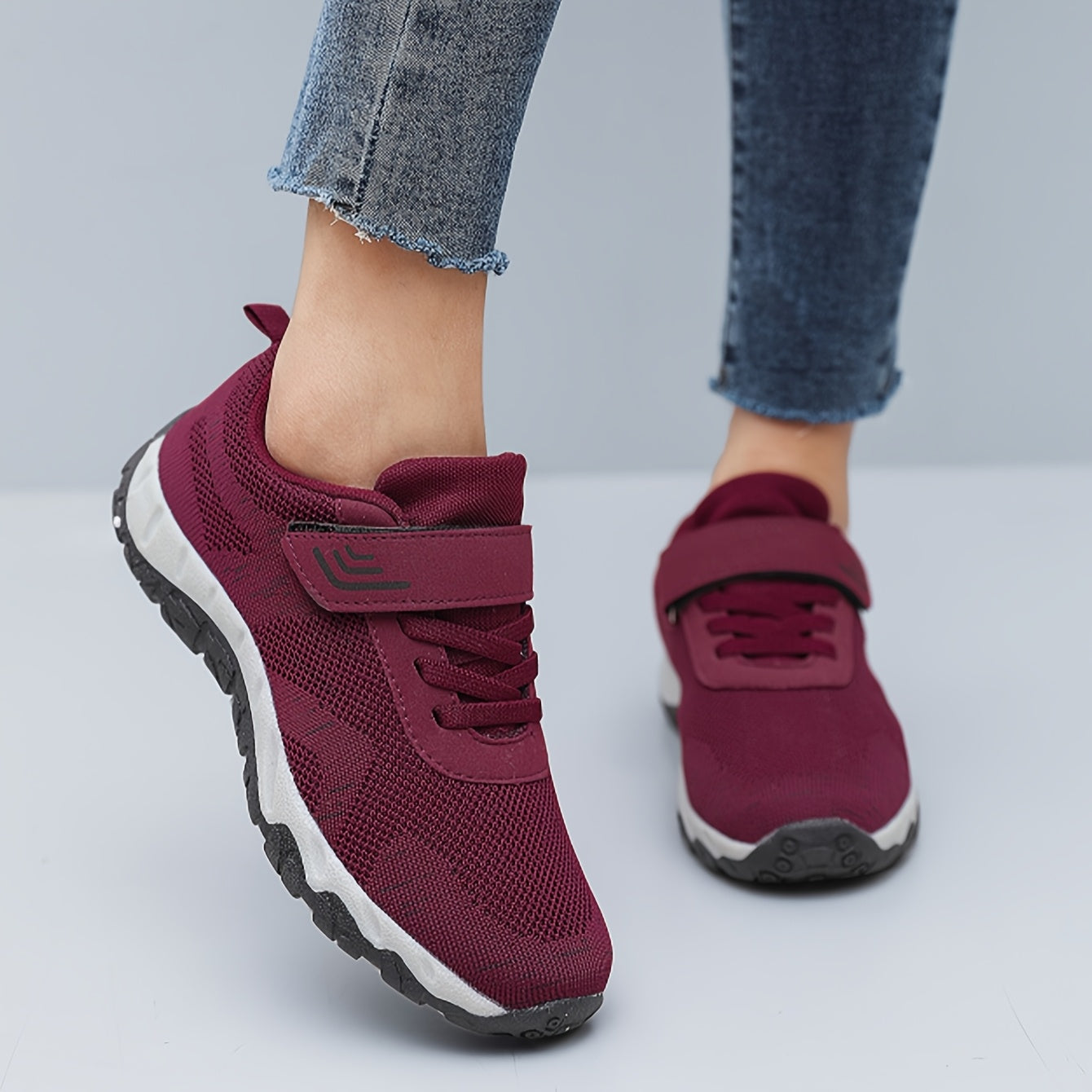 Non-Slip Gray Breathable Mesh Women's Sneakers