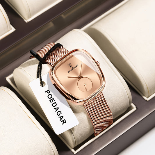 Elegant 's Quartz Watch - Waterproof, Stainless Steel Mesh Band