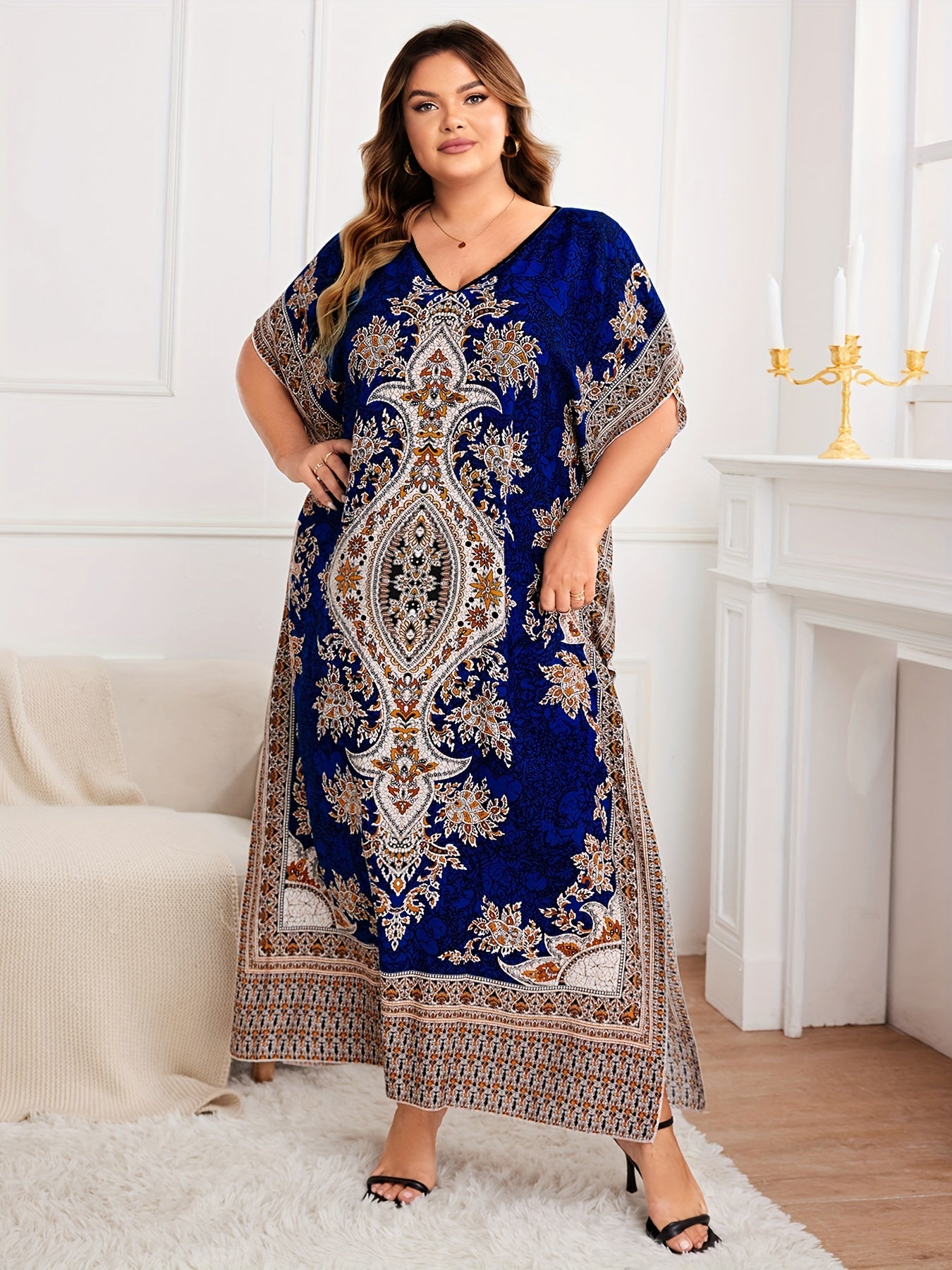 Plus Size Women's Bohemian Vacation Dress