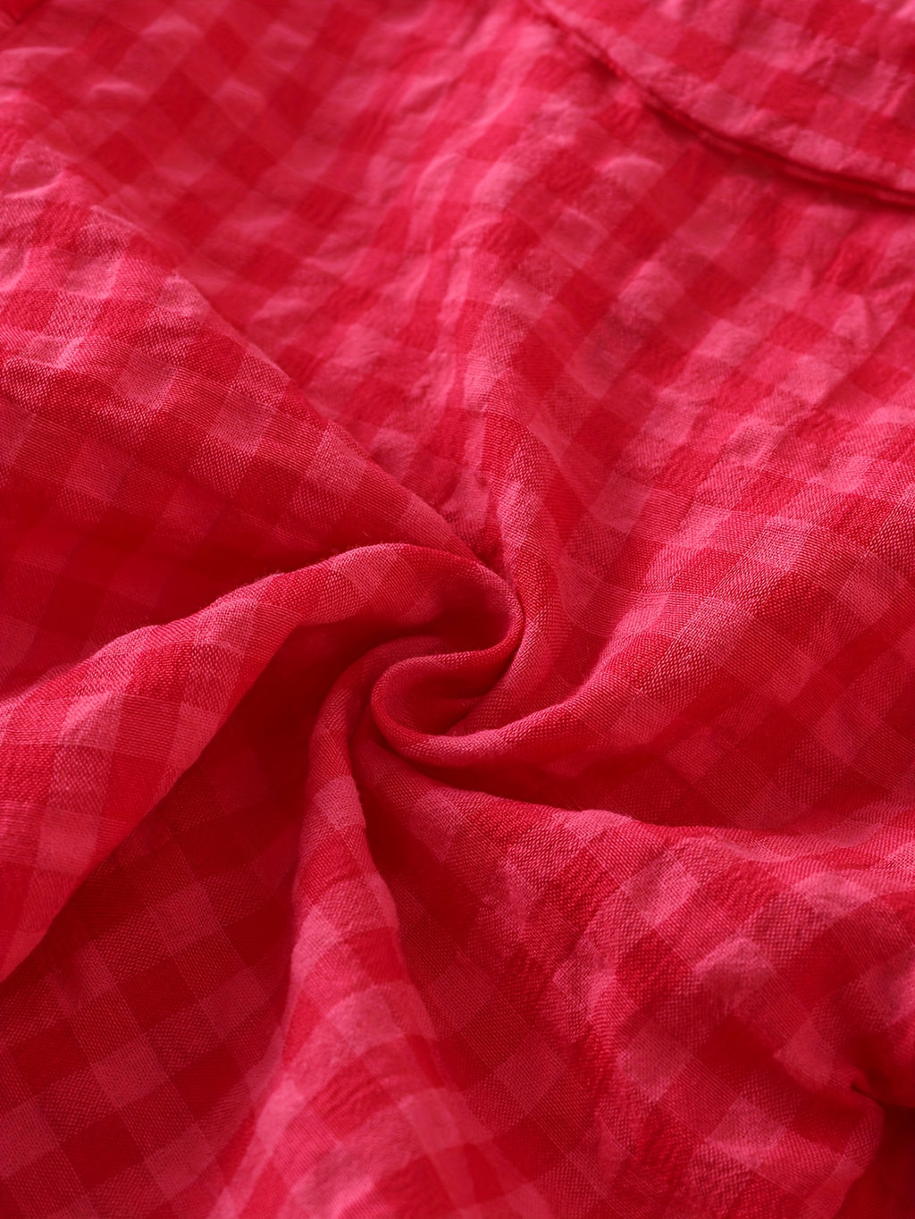 2pcs Korean Style Red Grid Half Sleeve Skirt Set for Youngsters Girls