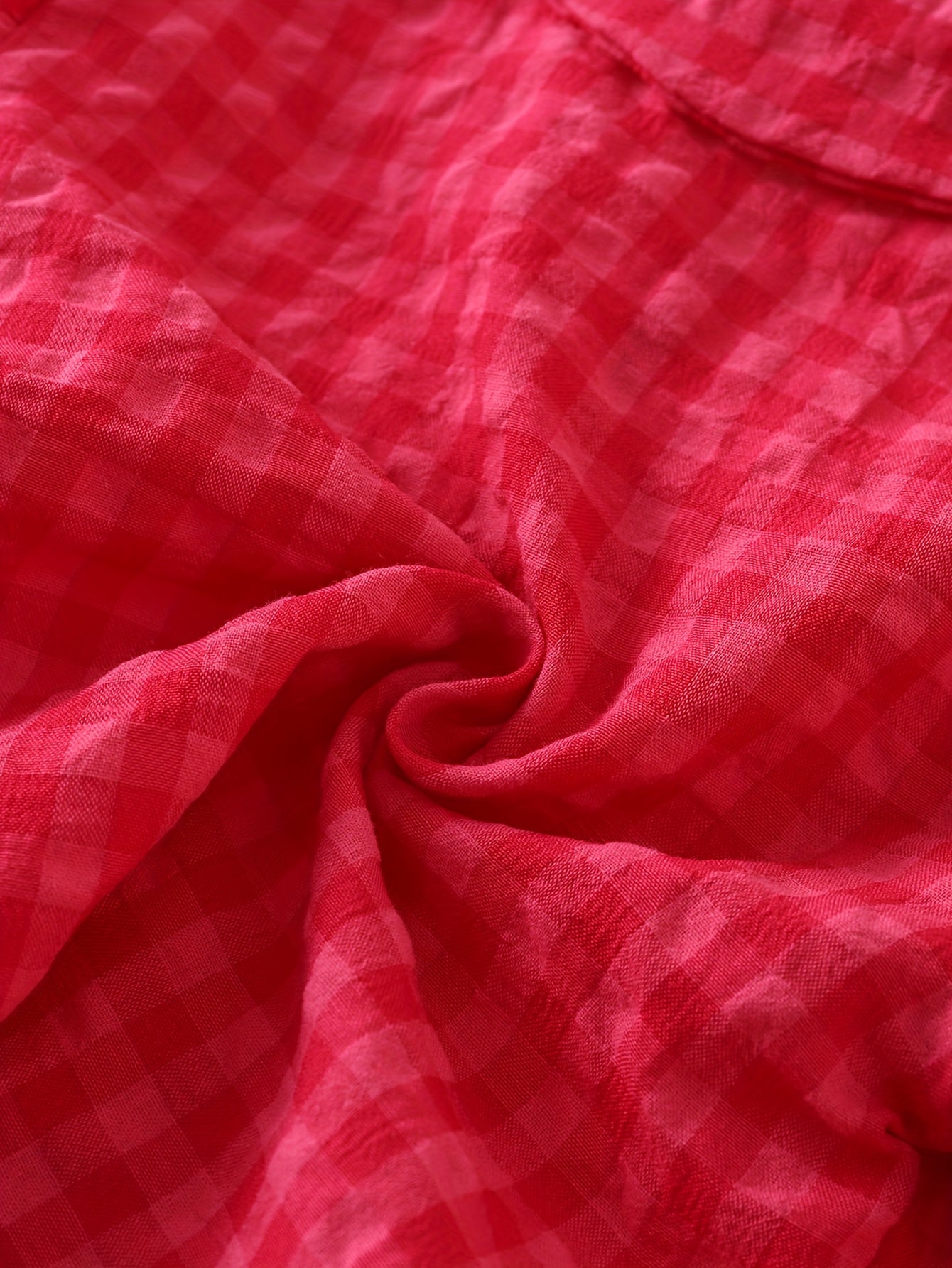 2pcs Korean Style Red Grid Half Sleeve Skirt Set for Youngsters Girls