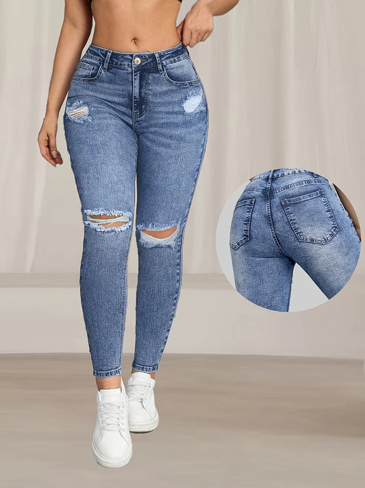 Elegant High Waist Skinny Jeans