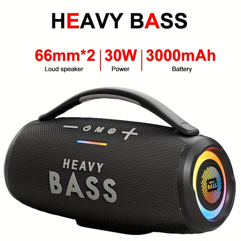 HEAVY BASS 30W wireless Portable Speaker with Subwoofer Surround Sound, USB Charging