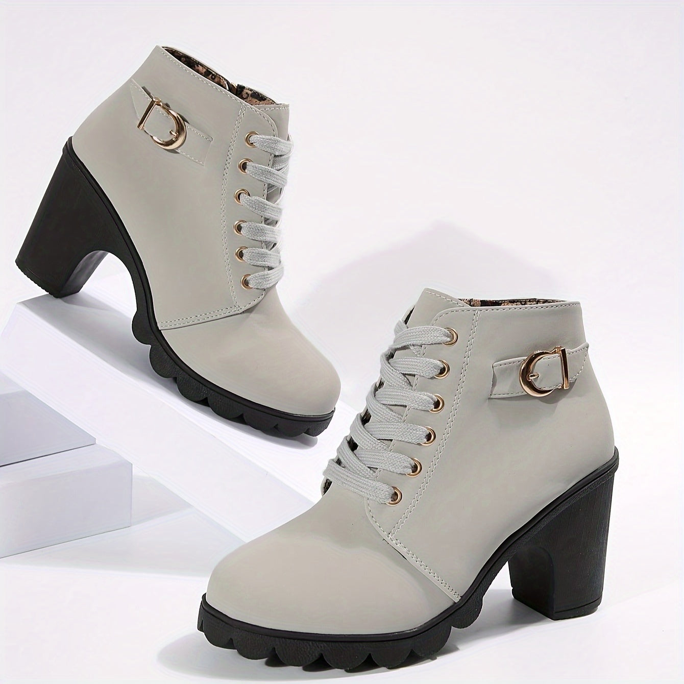 Trendy Women's Chunky Heel Ankle Boots