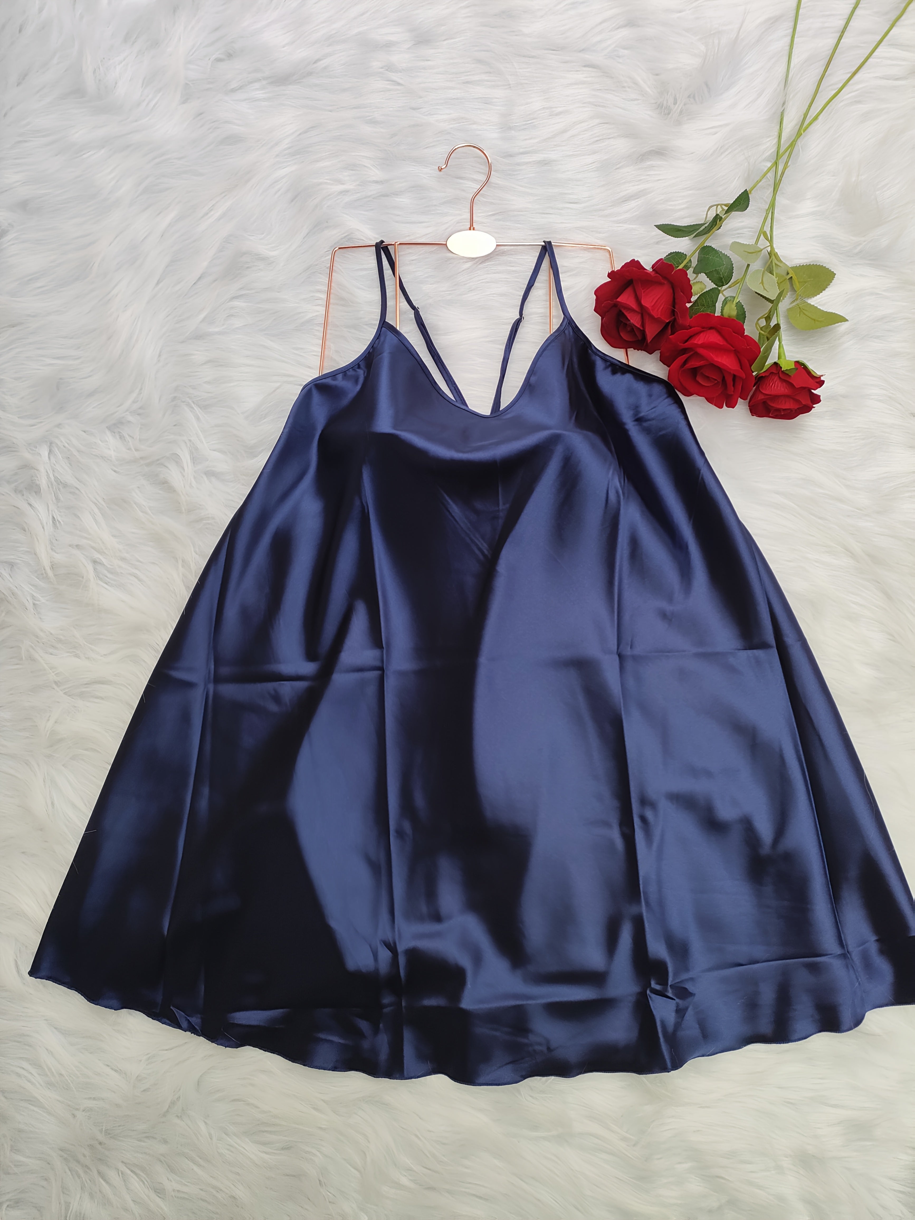 crisscross back and halter neck short nightgown