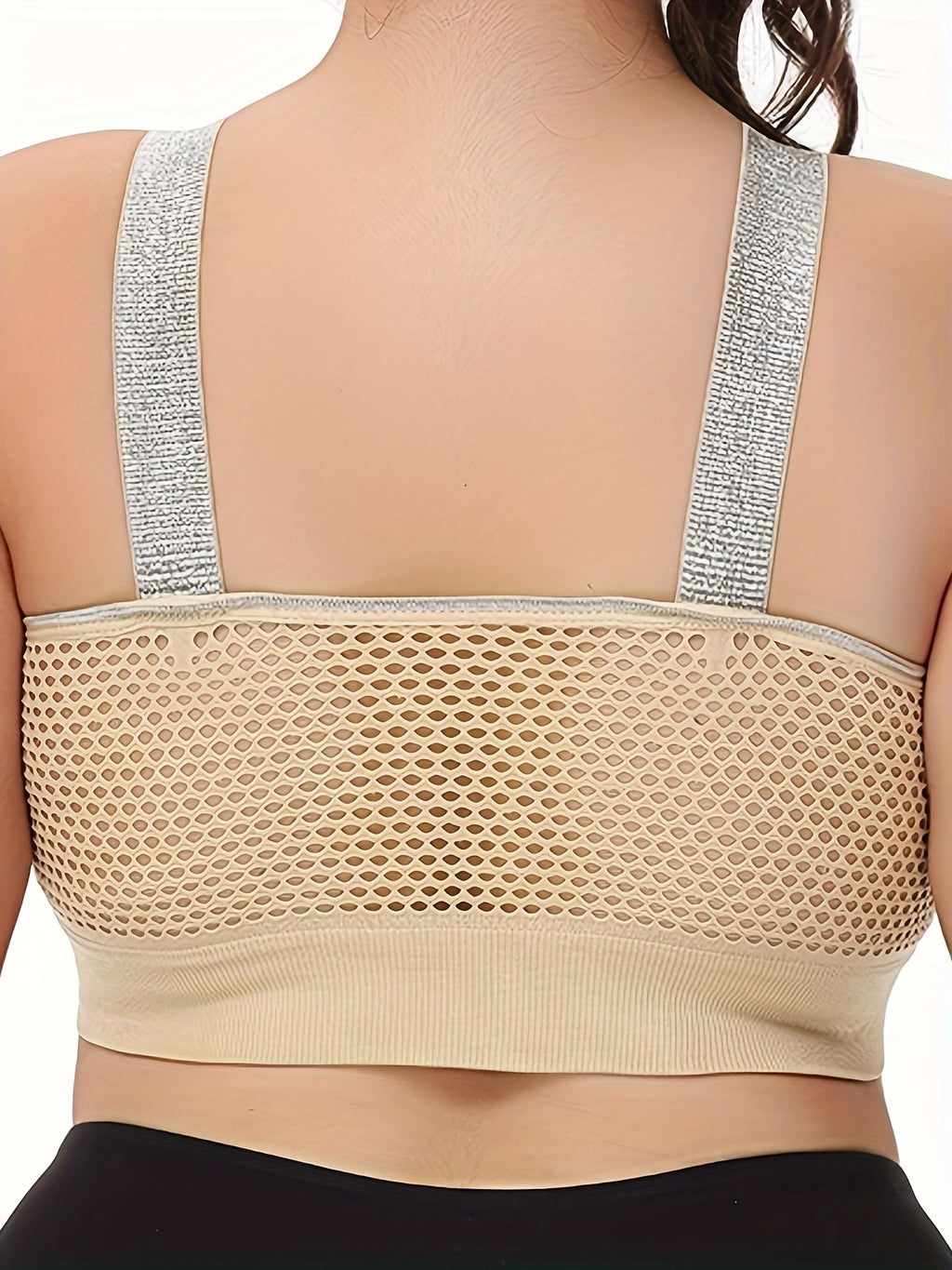 Thin Silvery Contrast High-End Bra Plus Size Breathable Women's Underwear