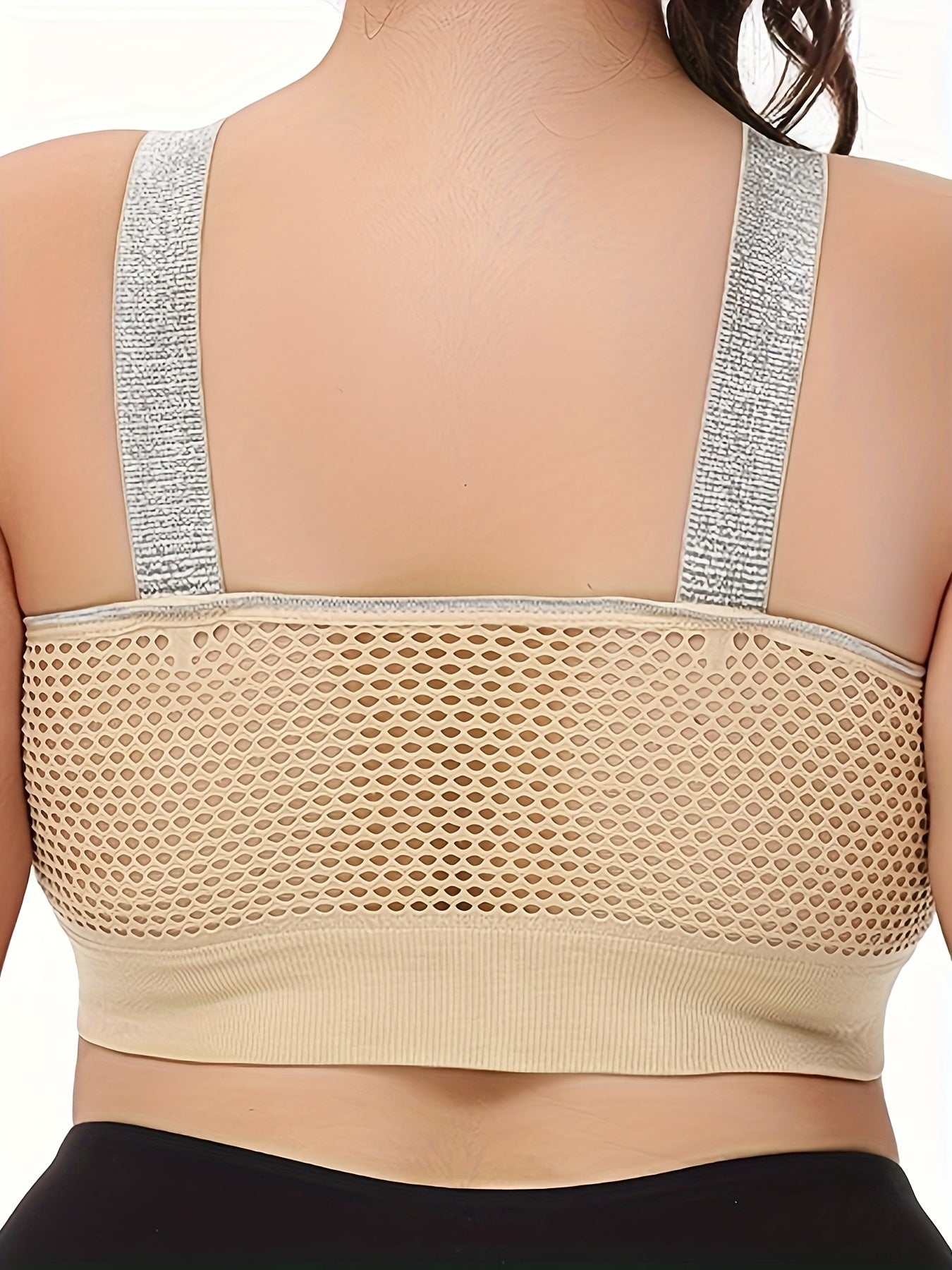 Thin Silvery Contrast High-End Bra Plus Size Breathable Women's Underwear