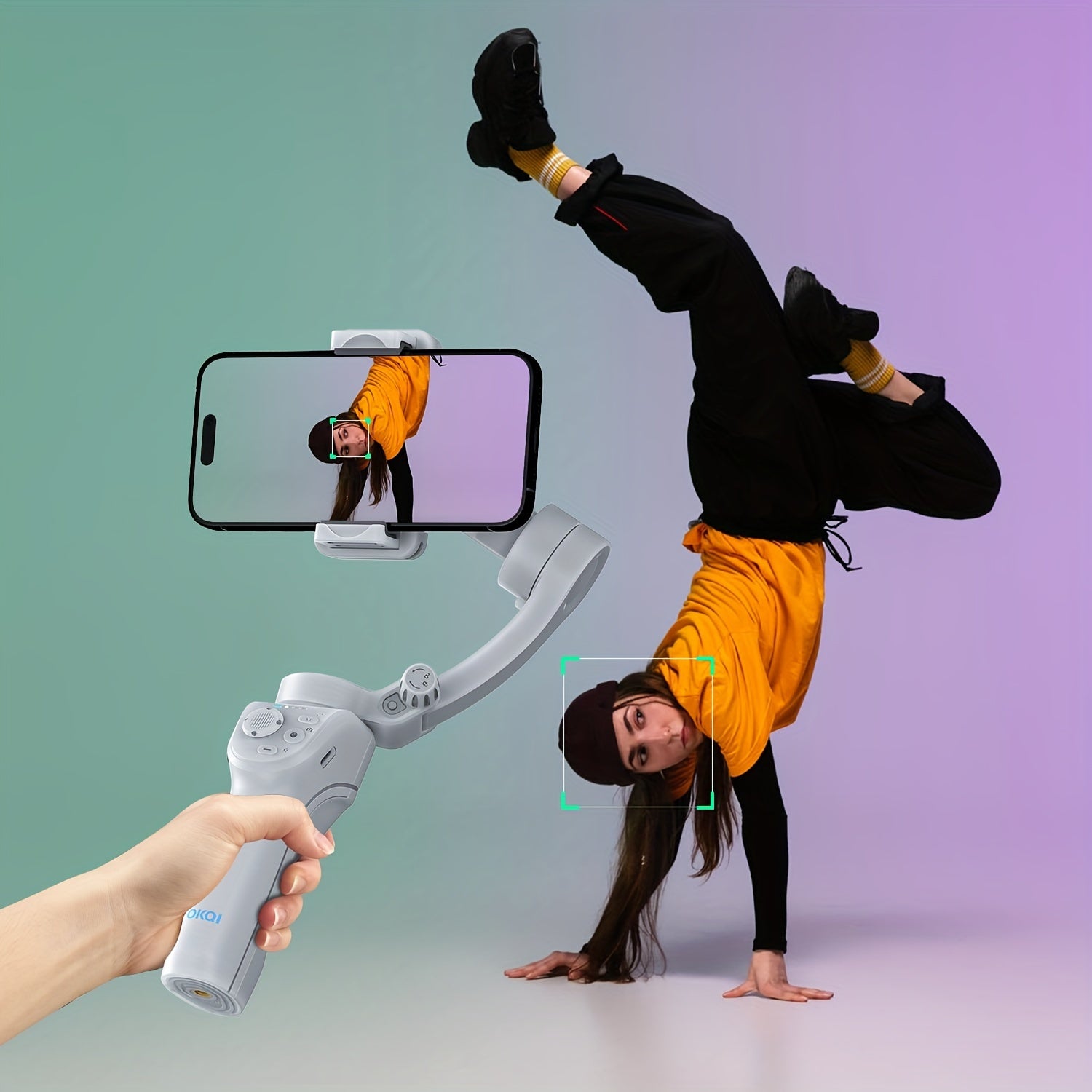 New three-axis PTZ stabilizer Intelligent anti-shake face recognition